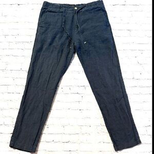Hugo Boss Navy Linen Pants 34R